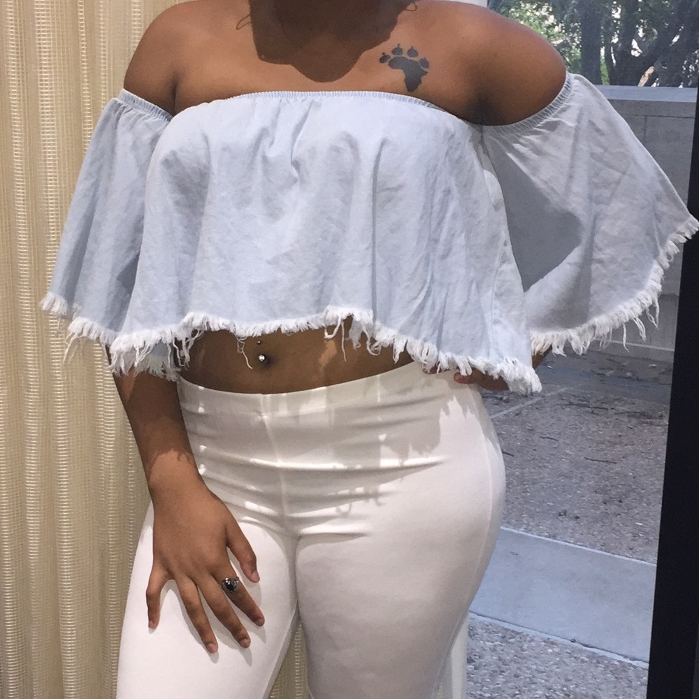 Shoulderless Crop Top by Fashionnova